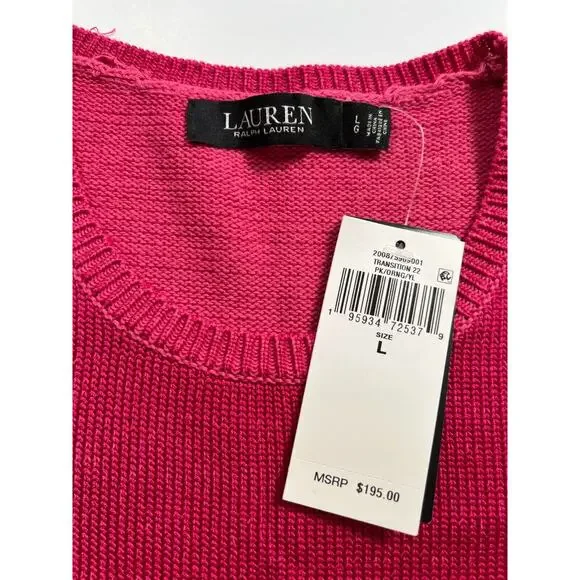 Lauren Ralph Lauren Women's Dip-Dyed Short Sleeve Jersey Dress Size L NWT - Picture 4 of 12